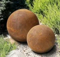 Шары сталь кортен 2 штуки декор (518937) ∅ 1,35 - 0,85 м. Липки 